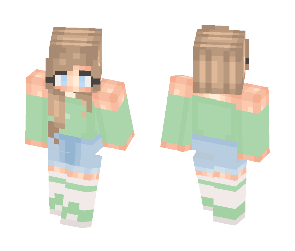 Download Free Mint || Skin for my sister Skin for Minecraft image 1 Mint || Skin for my sister - Female Minecraft Skins - image 1