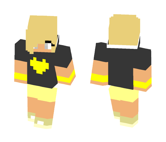 Yellow Heart Girl - Girl Minecraft Skins - image 1