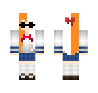 Sunglasses orange and white girl - Girl Minecraft Skins - image 2
