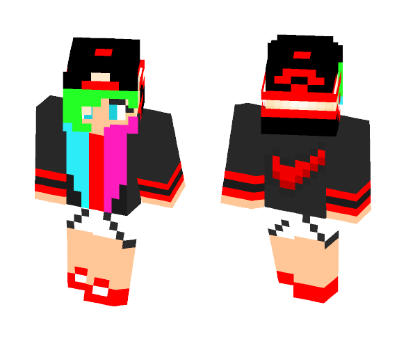Mulit Hair Colored Girl - Color Haired Girls Minecraft Skins - image 1