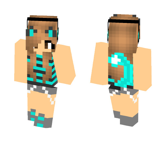 Cat with headphones - Cat Minecraft Skins - image 1