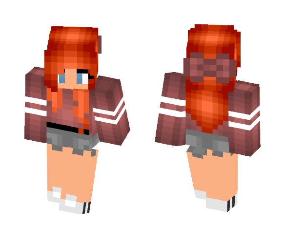 Download Free Red hair girl cloths #1 Skin for Minecraft image 1 Red hair girl cloths #1 - Color Haired Girls Minecraft Skins - image 1