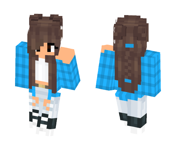 Blue Flannel // Gracecreeper10 - Female Minecraft Skins - image 1