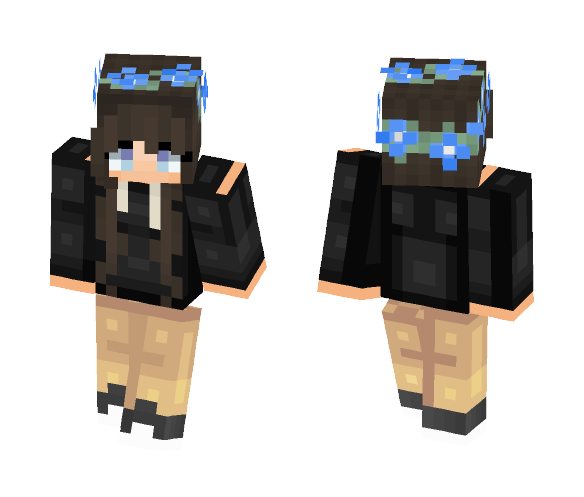 Blue flower crown - Flower Crown Minecraft Skins - image 1