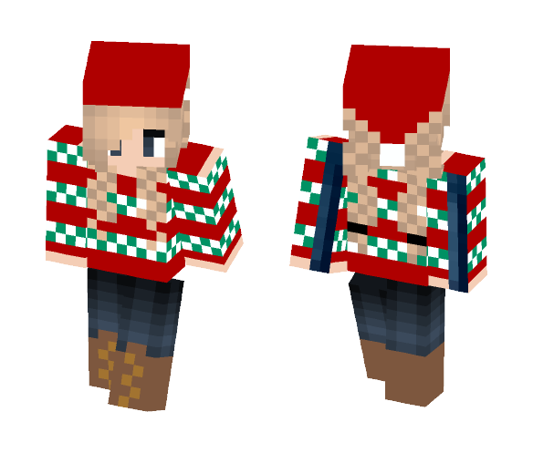 Christmas sweater with Santa hat - Christmas Minecraft Skins - image 1