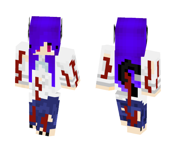 Download Free Bloody werecat purple hair Skin for Minecraft image 1 Bloody werecat purple hair - Female Minecraft Skins - image 1