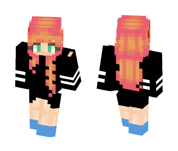 Download Free Black pencil dress girl Skin for Minecraft image 1 Black pencil dress girl - Girl Minecraft Skins - image 1