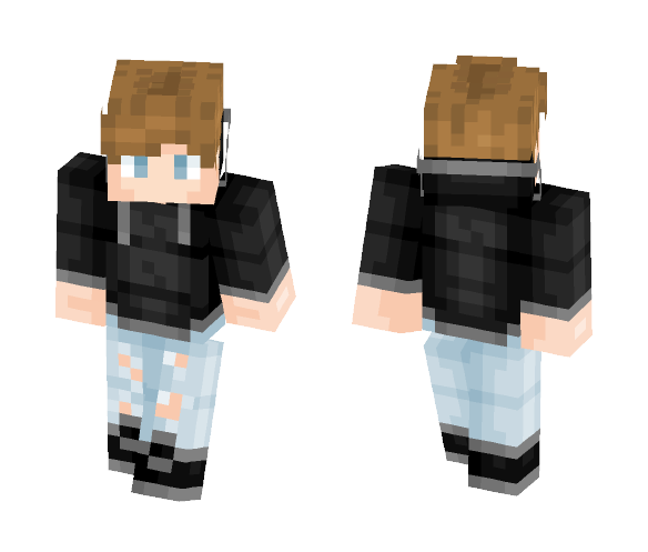 Download Free Black Hoodie Skin for Minecraft image 1 Black Hoodie - Male Minecraft Skins - image 1