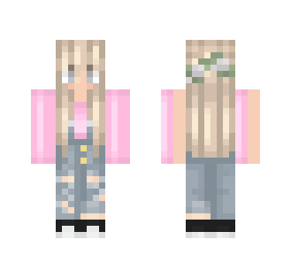 pink overall girl ; truthinq