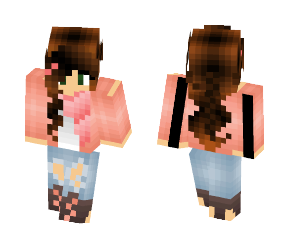 Download Free Pink Girl Skin for Minecraft image 1 Pink Girl - Girl Minecraft Skins - image 1