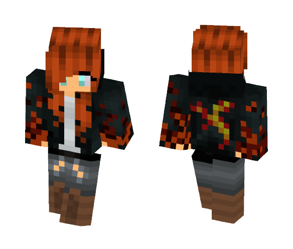 Download Free Red Hair girl Skin for Minecraft image 1 Red Hair girl - Color Haired Girls Minecraft Skins - image 1