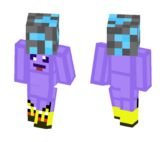 Otaku slime holding a Diamond block - Interchangeable Minecraft Skins - image 1
