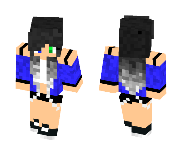 Download Free Random Cute Blue Girl Skin for Minecraft image 1 Random Cute Blue Girl - Cute Girls Minecraft Skins - image 1