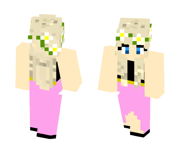 Download Free Pink Long Sleeve Dress Girl Skin for Minecraft image 1 Pink Long Sleeve Dress Girl - Girl Minecraft Skins - image 1