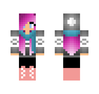 Pink hair fall girl