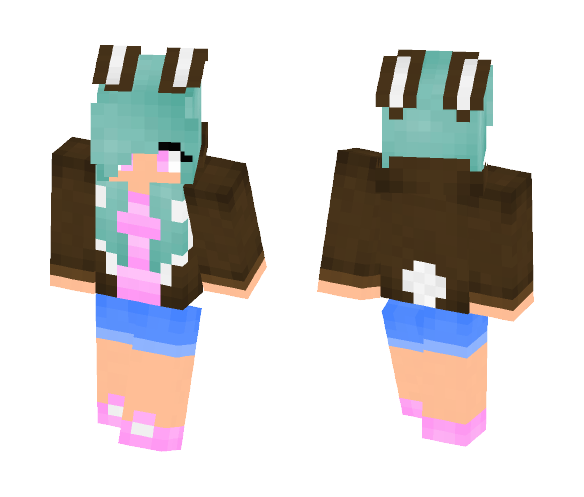 Download Free Bunny Hoodie Girl Skin for Minecraft image 1 Bunny Hoodie Girl - Girl Minecraft Skins - image 1