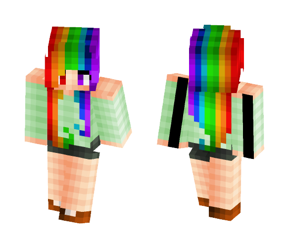 Download Free Rainbow Girl Skin for Minecraft image 1 Rainbow Girl - Girl Minecraft Skins - image 1