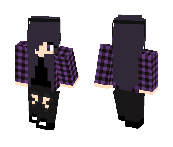 Gray Purple Emo Chick - Female Minecraft Skins - image 1