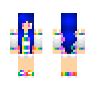 Rainbow Girl Blue Hair - Color Haired Girls Minecraft Skins - image 2