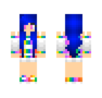 Rainbow Girl Blue Hair