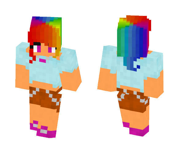 Rainbow Girl - Girl Minecraft Skins - image 1