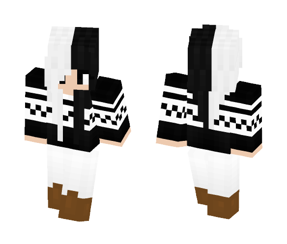Download Free Black and White Girl Skin for Minecraft image 1 Black and White Girl - Girl Minecraft Skins - image 1