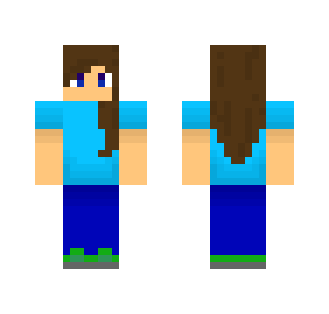 Blue shirt girl.