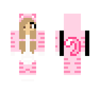 Girl in Chibi Pink Tiger Onsie