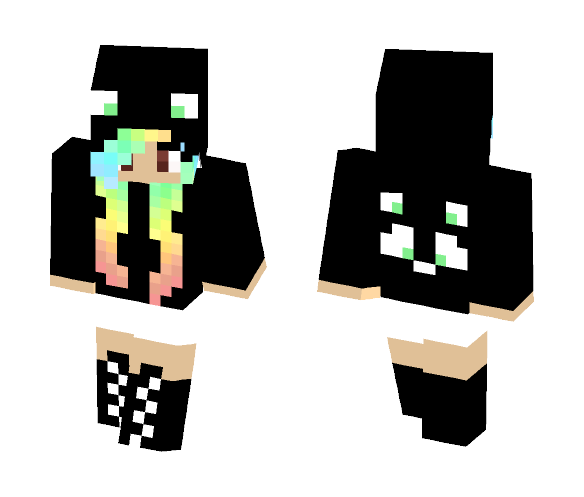 Download Free Girl in Inverted Panda Hoodie Skin for Minecraft image 1 Girl in Inverted Panda Hoodie - Girl Minecraft Skins - image 1