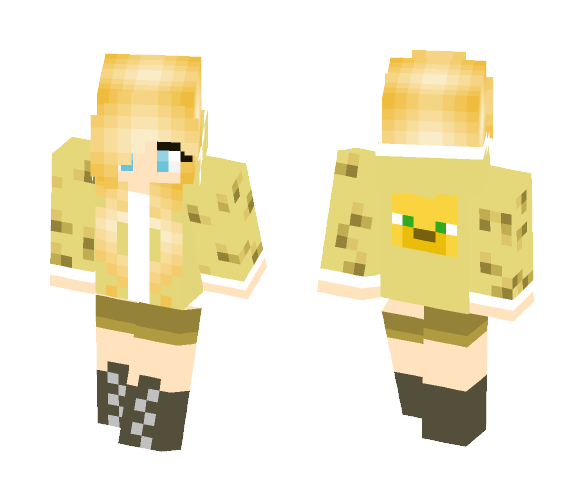 Download Free Girl in Ocelot Hoodie Skin for Minecraft image 1 Girl in Ocelot Hoodie - Girl Minecraft Skins - image 1