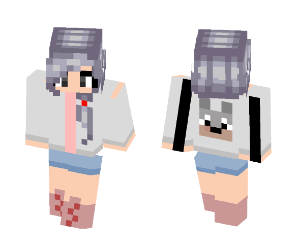 Girl in Wolf Hoodie - Girl Minecraft Skins - image 1