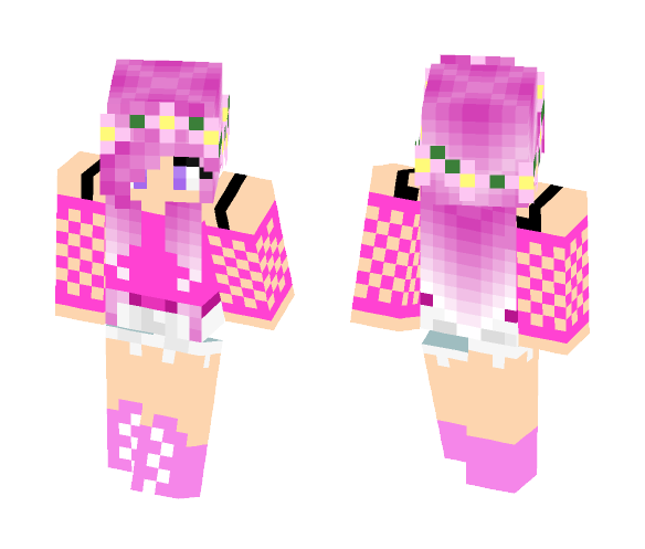 Download Free BubbleGum Pink Girl Skin for Minecraft image 1 BubbleGum Pink Girl - Girl Minecraft Skins - image 1