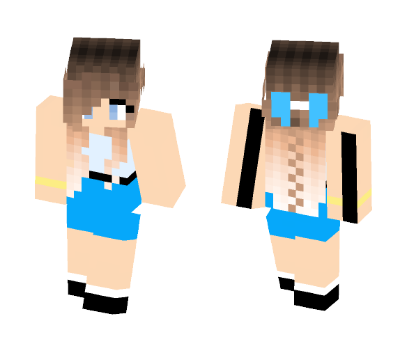 Download Free Girl in Blue Dress Skin for Minecraft image 1 Girl in Blue Dress - Girl Minecraft Skins - image 1