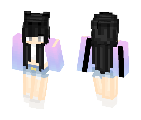 Cute girl with black hair (Alex) - Color Haired Girls Minecraft Skins - image 1