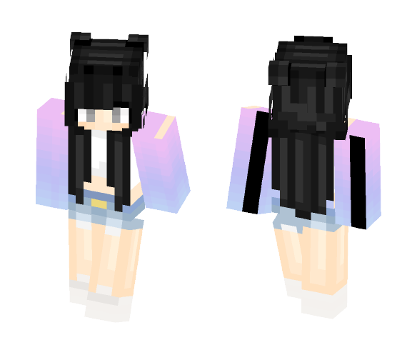 Download Free Cute girl with black hair (Alex) Skin for Minecraft image 1 Cute girl with black hair (Alex) - Color Haired Girls Minecraft Skins - image 1