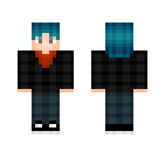 Boy with Blue Hair and Cool Jacket