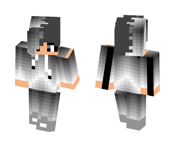 Download Free Gray and black haired girl Skin for Minecraft image 1 Gray and black haired girl - Color Haired Girls Minecraft Skins - image 1