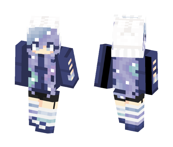 Download Free Galaxy hair girl Skin for Minecraft image 1 Galaxy hair girl - Color Haired Girls Minecraft Skins - image 1