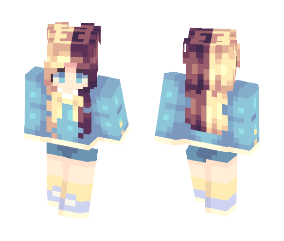 ???? | half and half - Female Minecraft Skins - image 1