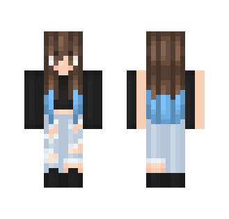 Blue Dip Dye Girl ; Zeen.s.a.a Req - Girl Minecraft Skins - image 2
