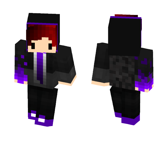 Purple fire Chibi boy - Boy Minecraft Skins - image 1