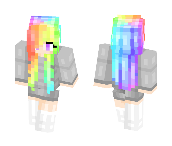 Download Free Rainbow Girl Skin for Minecraft image 1 Rainbow Girl - Girl Minecraft Skins - image 1