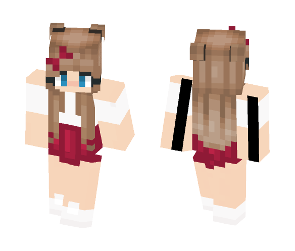 Download Free Red and White Girl Outfit Skin for Minecraft image 1 Red and White Girl Outfit - Girl Minecraft Skins - image 1