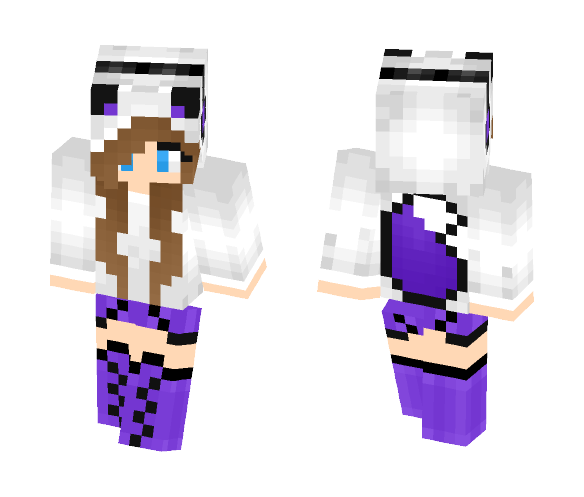 Download Free Purple Fox Hoodie /w Brown Hair Skin for Minecraft image 1 Purple Fox Hoodie /w Brown Hair - Female Minecraft Skins - image 1