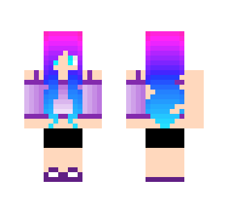 dyed hair girl - Color Haired Girls Minecraft Skins - image 2