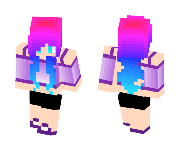 dyed hair girl - Color Haired Girls Minecraft Skins - image 1