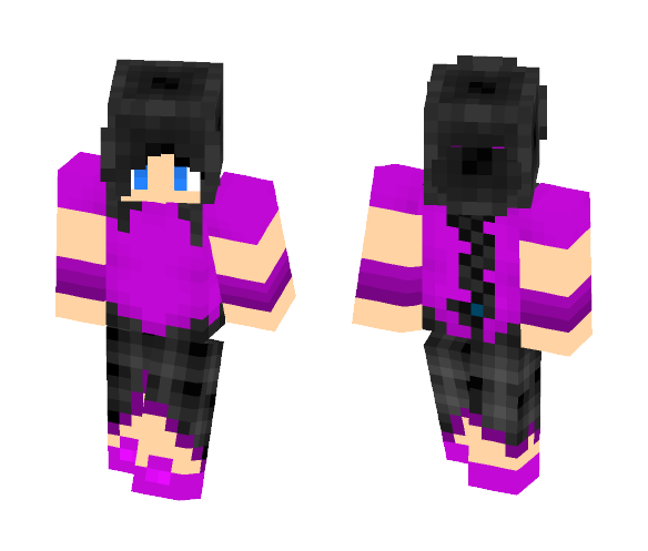 Download Free Girl with long black plait Skin for Minecraft image 1 Girl with long black plait - Girl Minecraft Skins - image 1