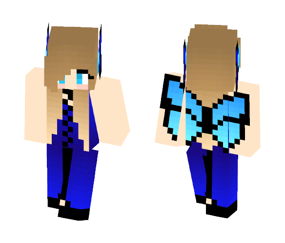 Download Free blue butterfly girl Skin for Minecraft image 1 blue butterfly girl - Girl Minecraft Skins - image 1