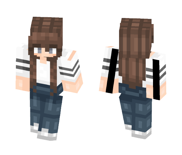 Download Free I tried ;w; Casual Girl Skin for Minecraft image 1 I tried ;w; Casual Girl - Girl Minecraft Skins - image 1