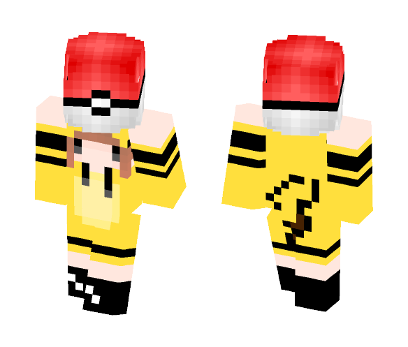 Pokemon Ball Head Pikachu Girl - Girl Minecraft Skins - image 1